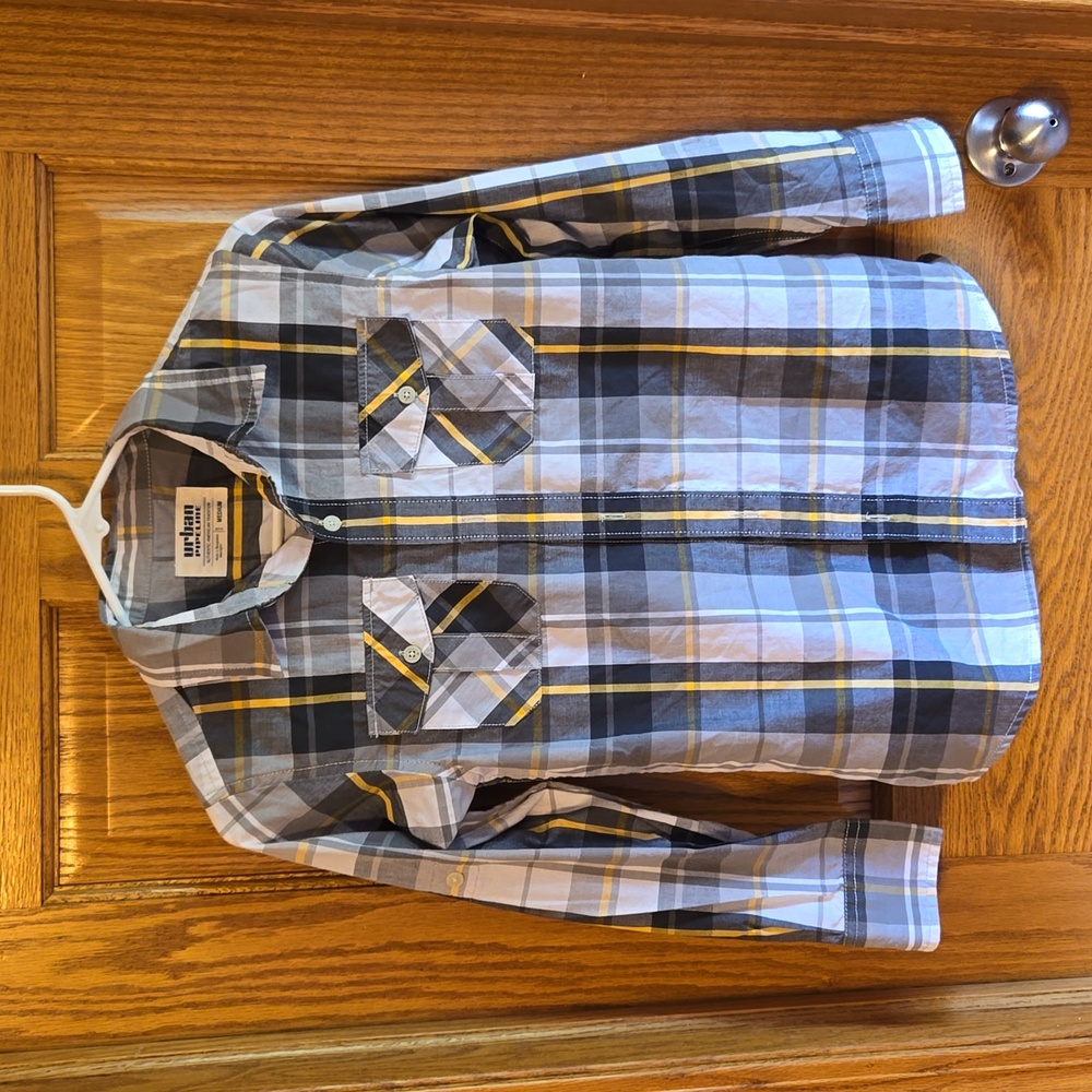 Boys long sleeve plaid shirt